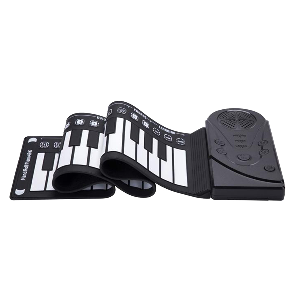 Electronic 49 Keys Roll Up Piano Keyboard Recording Feature for Beginners