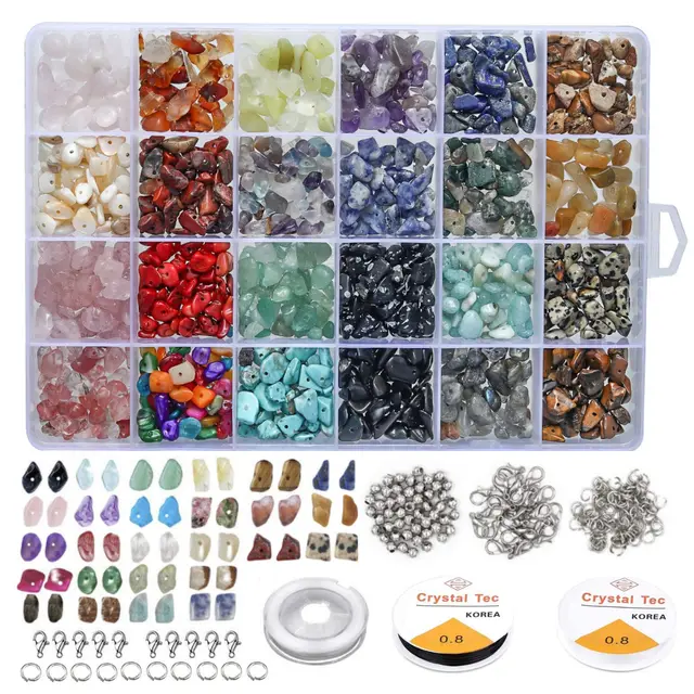 Natural Stone Beads For Bracelets Beads Acessories Crystal Natural Stone  Irregular Gravel Glass Bead DIY Set For Jewelry Making