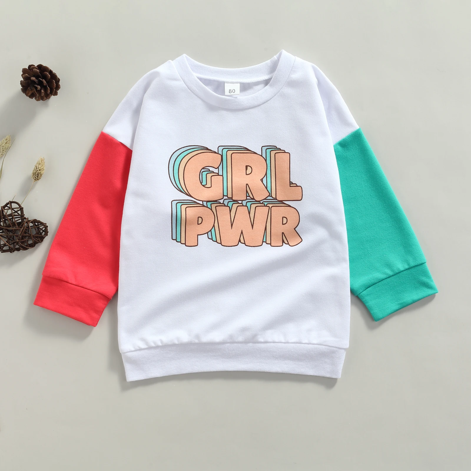 Ma&Baby 1-6Y Autumn Kids Baby Girls Sweatshirt GRL PWR Letter Printed Long Sleeve Pullover Tops Causal Children Clothes DD40 baby hooded shirt