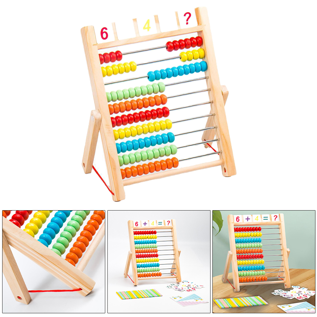 Wooden Abacus Calculating Beads Counting Number Baby Math Toy Wooden Abacus Small Numbers Counting Calculating Beads