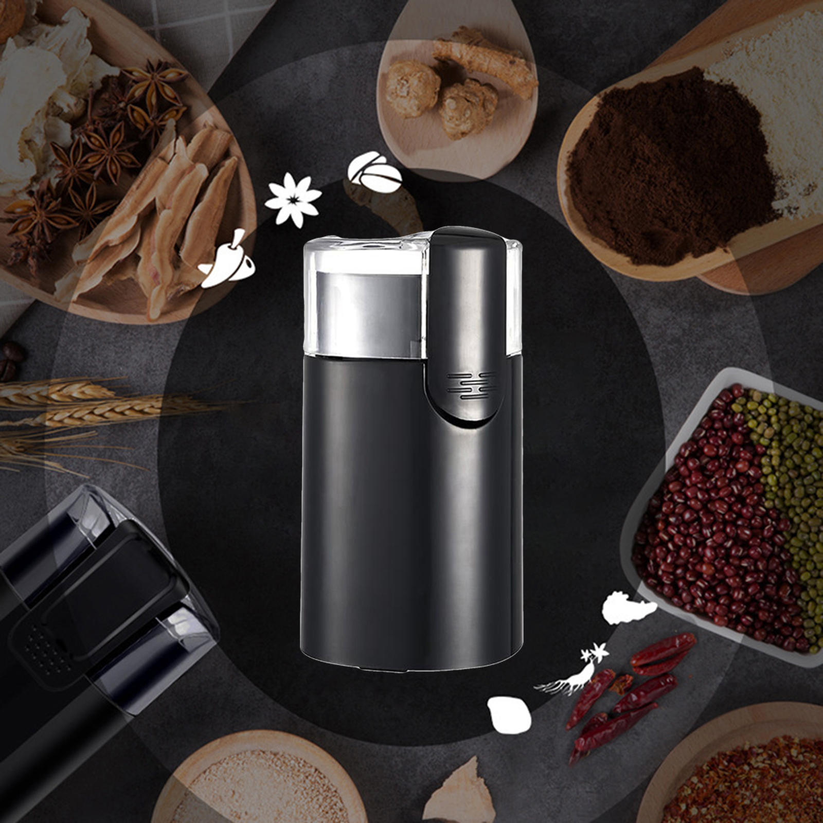 Electric Coffee Bean Grinder Small 150W Spice Grinder for Dry Herb Grains Spices