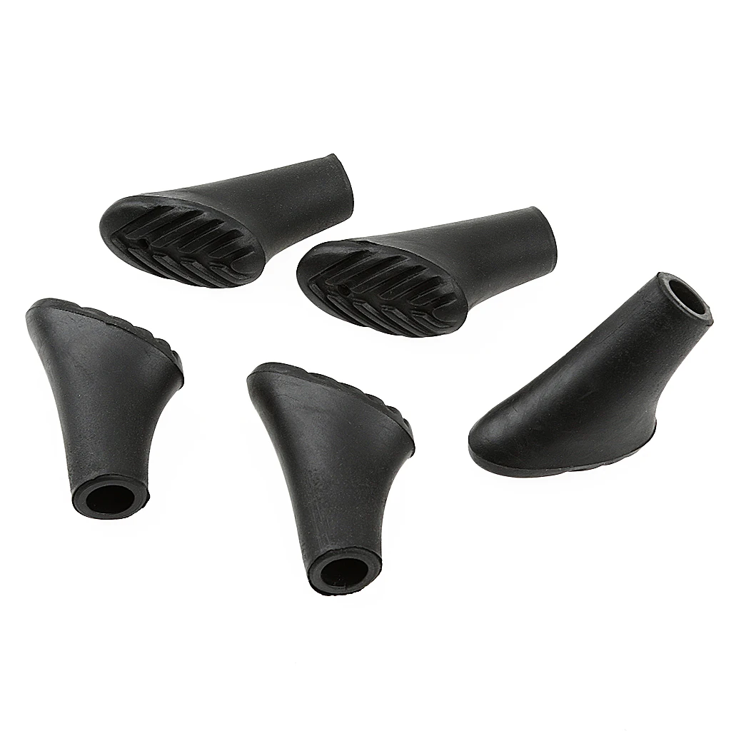 5Pcs Rubber Alpenstock Head Cover Walking Stick Pole Hammers Tip Case Protector