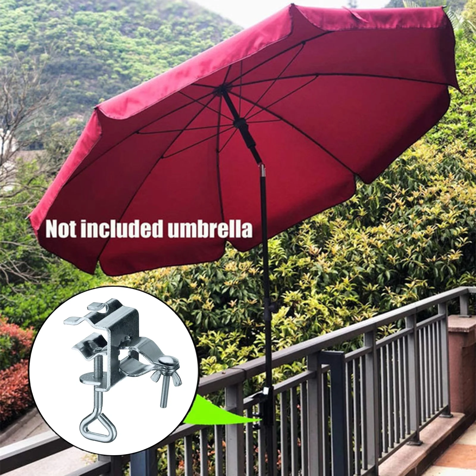 Steel Umbrella Clamp Umbrella Stand Bench  Patio Umbrella Holder Umbrella Stand Fixed Clip for Beach Courtyard Balcony