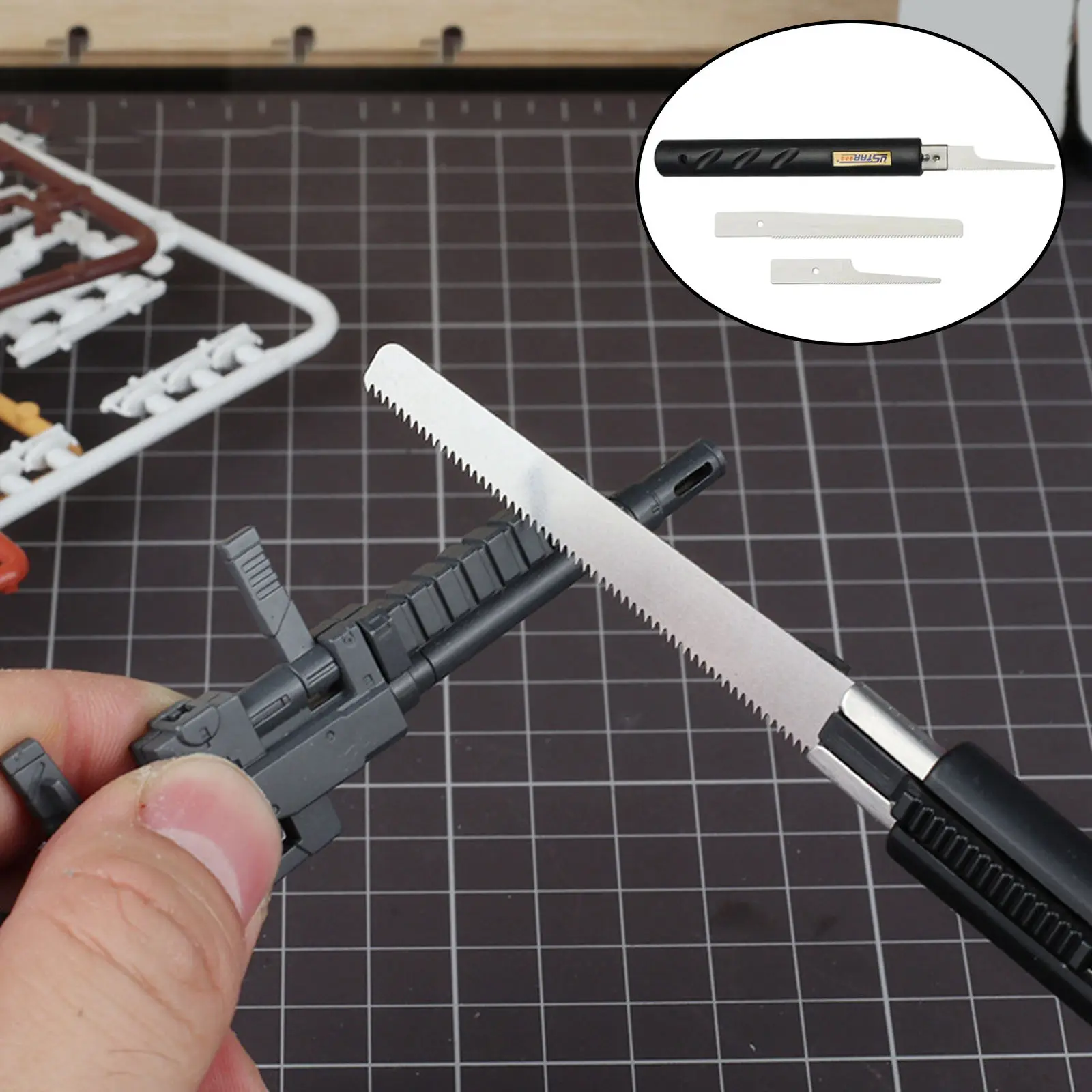 Mini Saw Tools Hand Cutting Exquisite Craft Cutter DIY Anti-Slip Craft Tool Kit Model Carving Small Hand Saw for U-Star UA92600