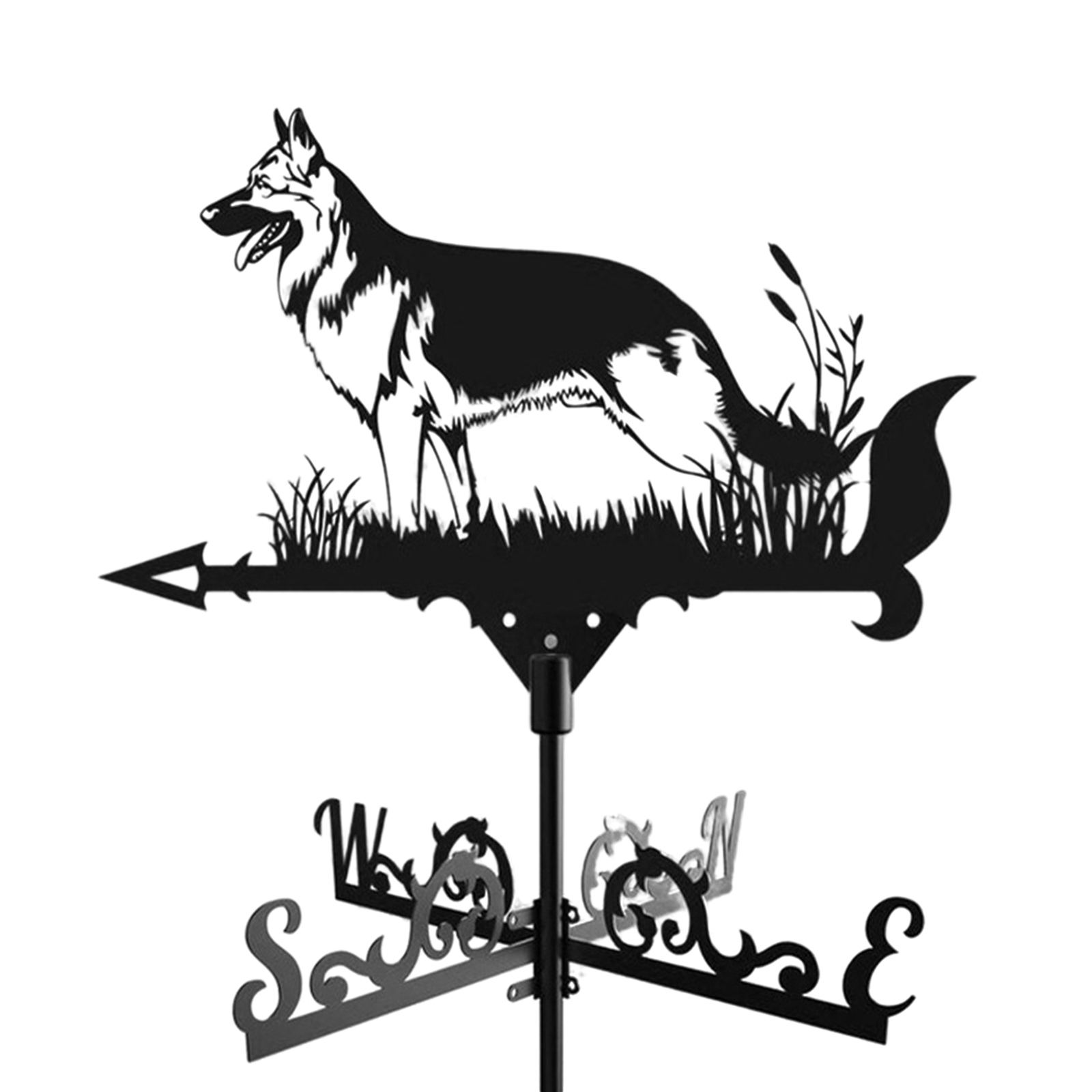 Weather Vane Vain Ridge Mount Roof Dog Shape Weathervane Direction Indicator