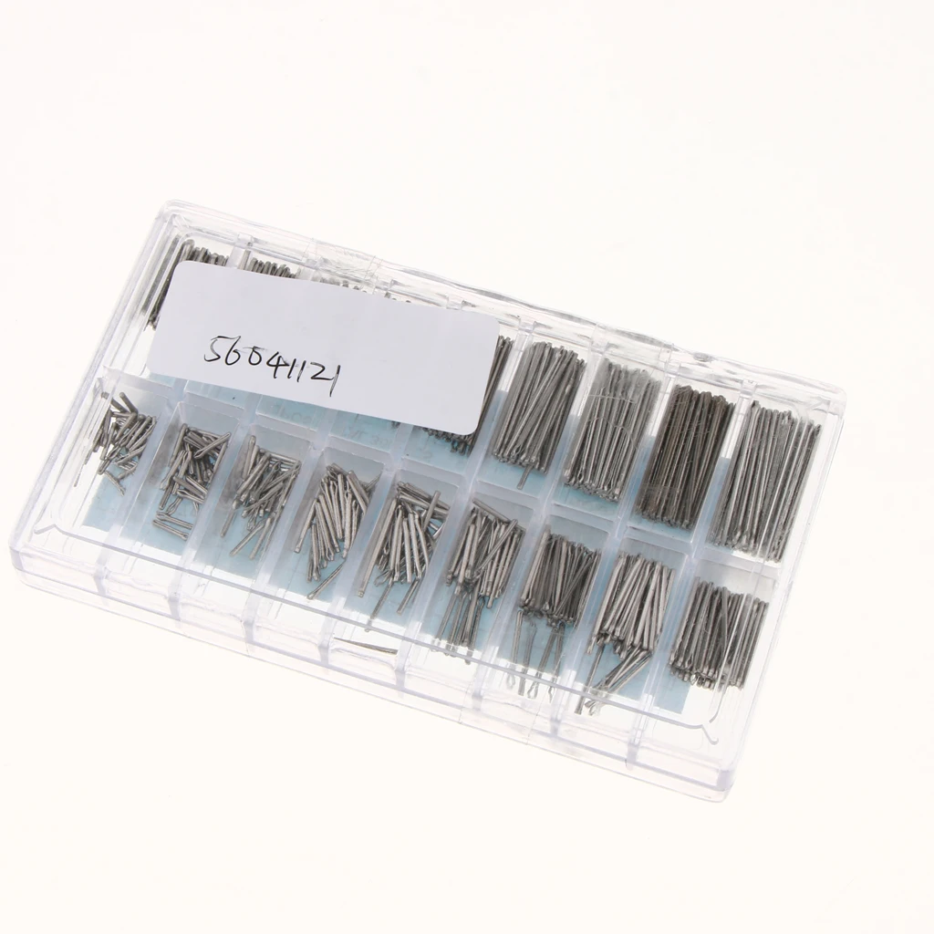 360 Pieces  Split Pins with Box Stainless Steel Watch Pins with Double Flange