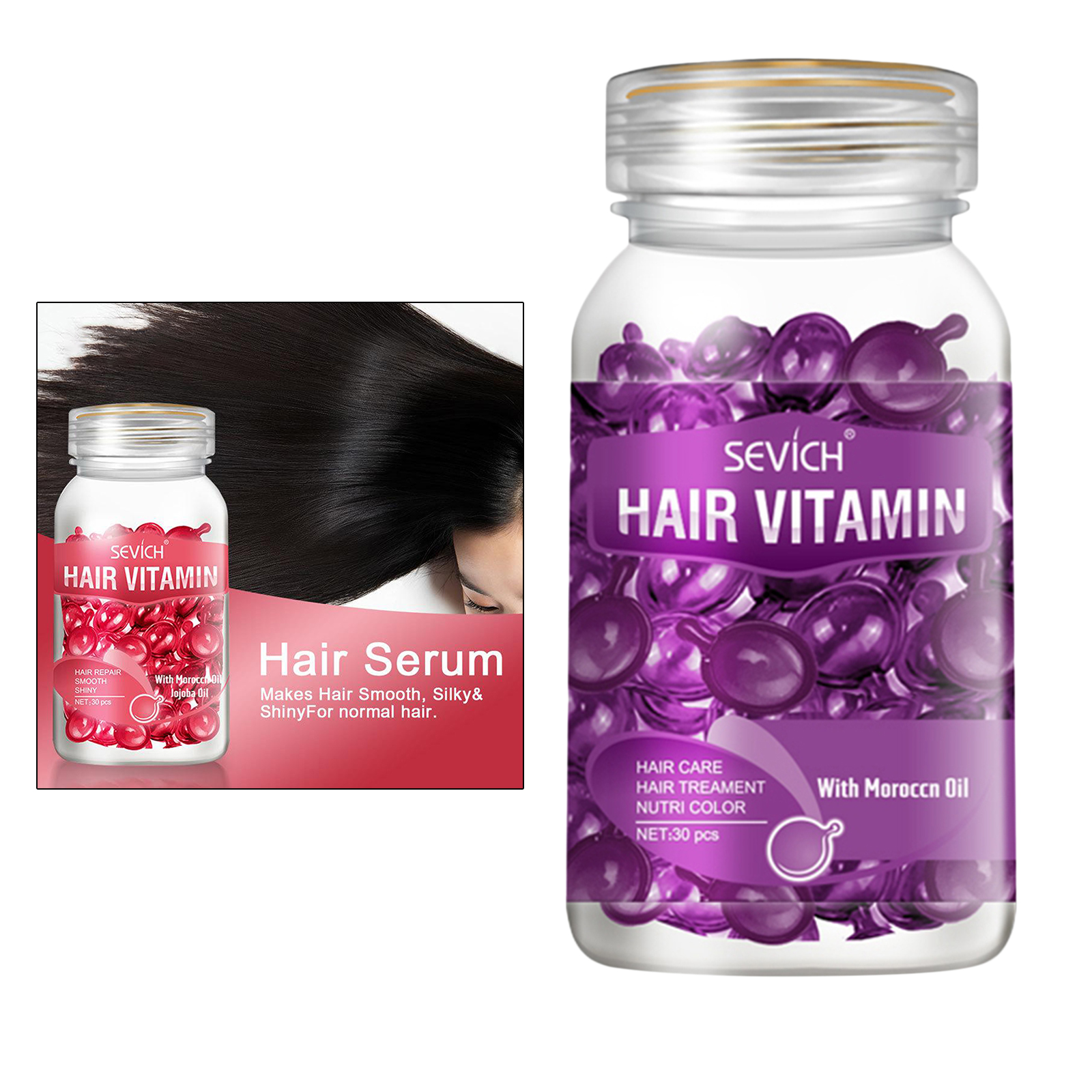 Hair Treatment Anti Frizz Smooth Silky Hair Vitamin Serum Capsule Essence