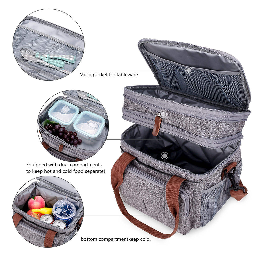 Portable Insulated Thermal Lunch Bag for Women Men Soft Leakproof Cooler Tote Bag Waterproof for Work Travel