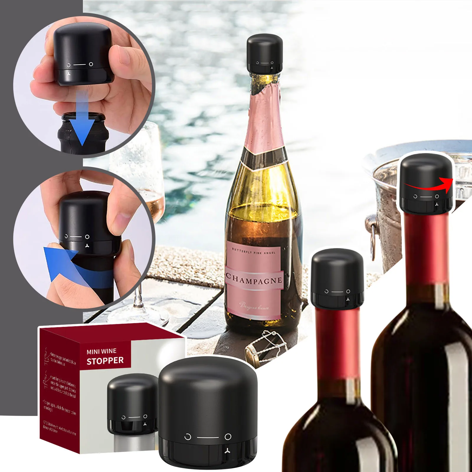 Details about   Silicone Stopper Screw Red Wine Bottle Cap Champagne Plug Kitchen Bar Tools 