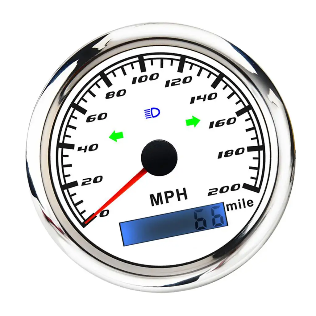 85mm Waterproof Digital Stainless GPS Speedometer Gauge for Car Boat 200 MPH