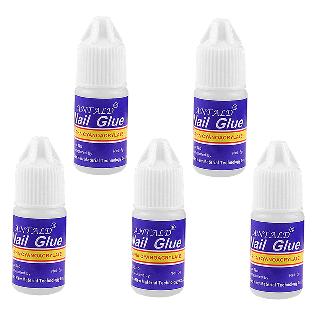 Nail Gel5 Bottles 3g Nail Glue Clear Strong Adhesive Acrylic False Nails Tips DIY Nail Gel