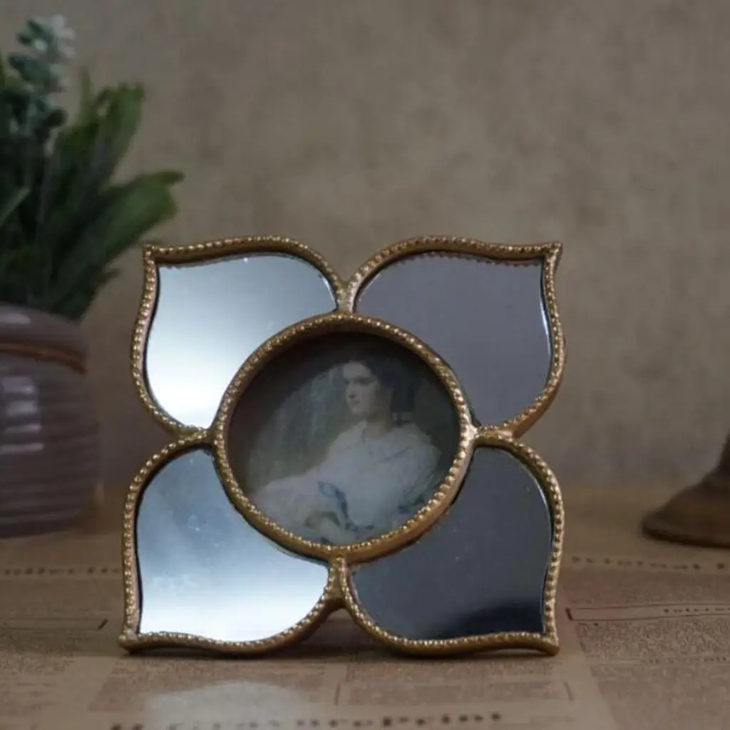 Nordic Art Mirror Makeup Mirror Photo Frame Mirror Golden Picture Frames Home Dressing Room Decor Gift