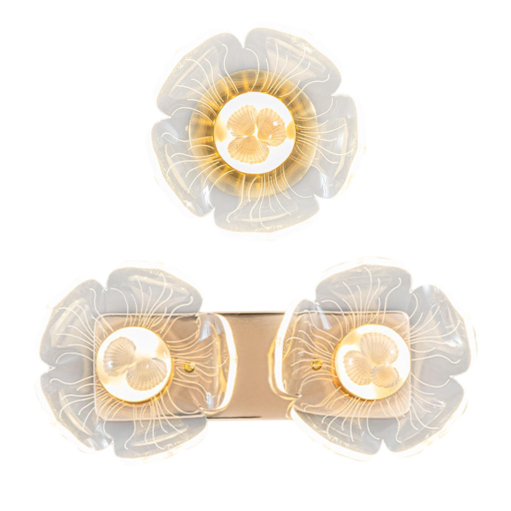 Simple LED Wall Lamp ,Sconce Light Plug-in Night Lamp Lighting Fixtures Wall Mounted Lotus for Home Doorway Indoor Outdoor Decor