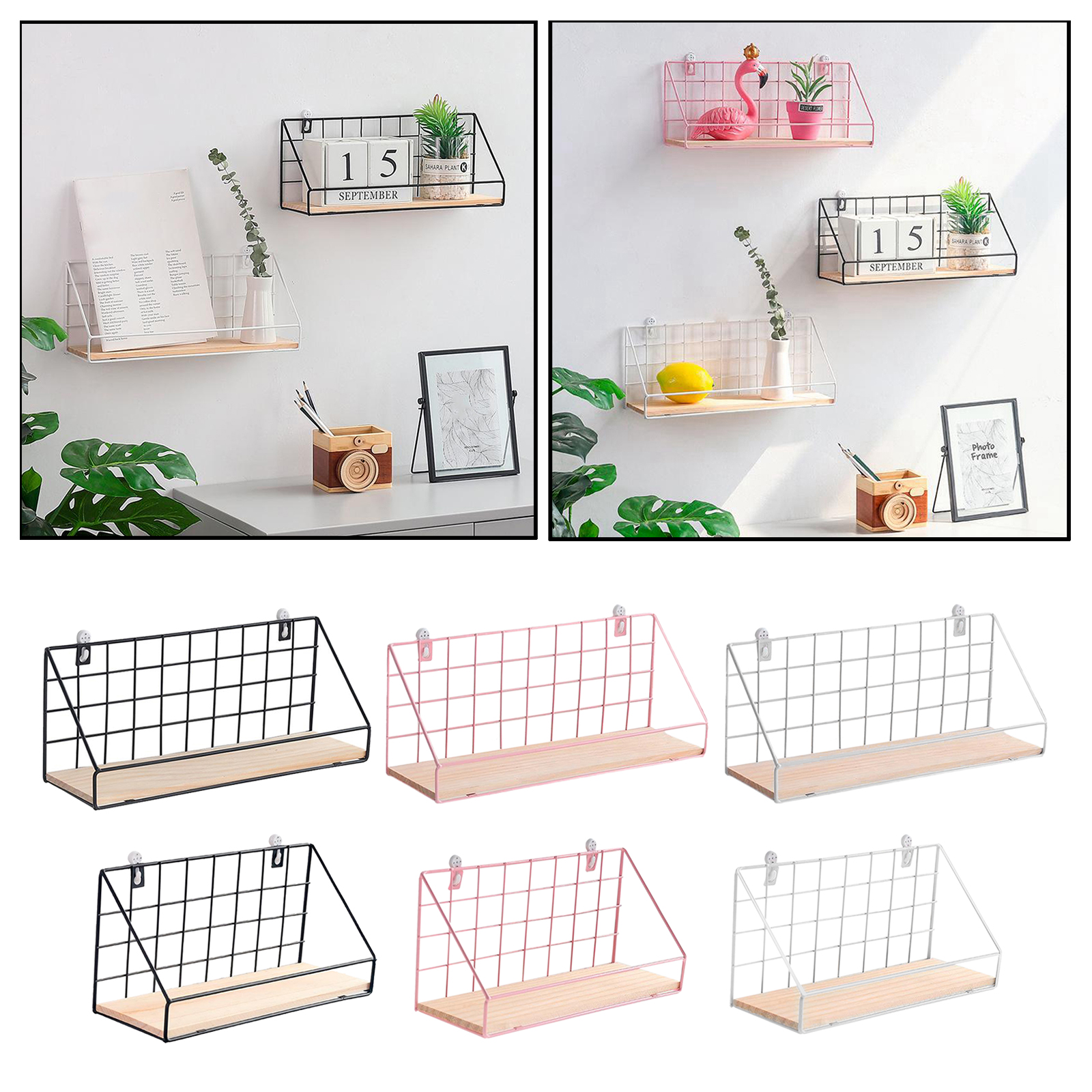 Wall Shelf Organizer Holder Wall Mounted Hanging Storage Organizer Rack Shelves for Home/ Bathroom/ Bedroom