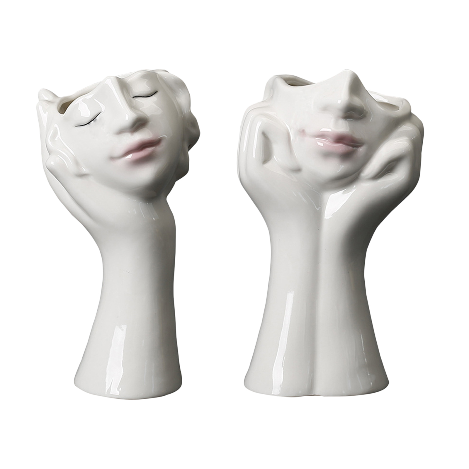 Lady Face Head Planter Vase Flowers Arrangement Vase Flowers Succulent Pots Garden Ornament Portrait Jars