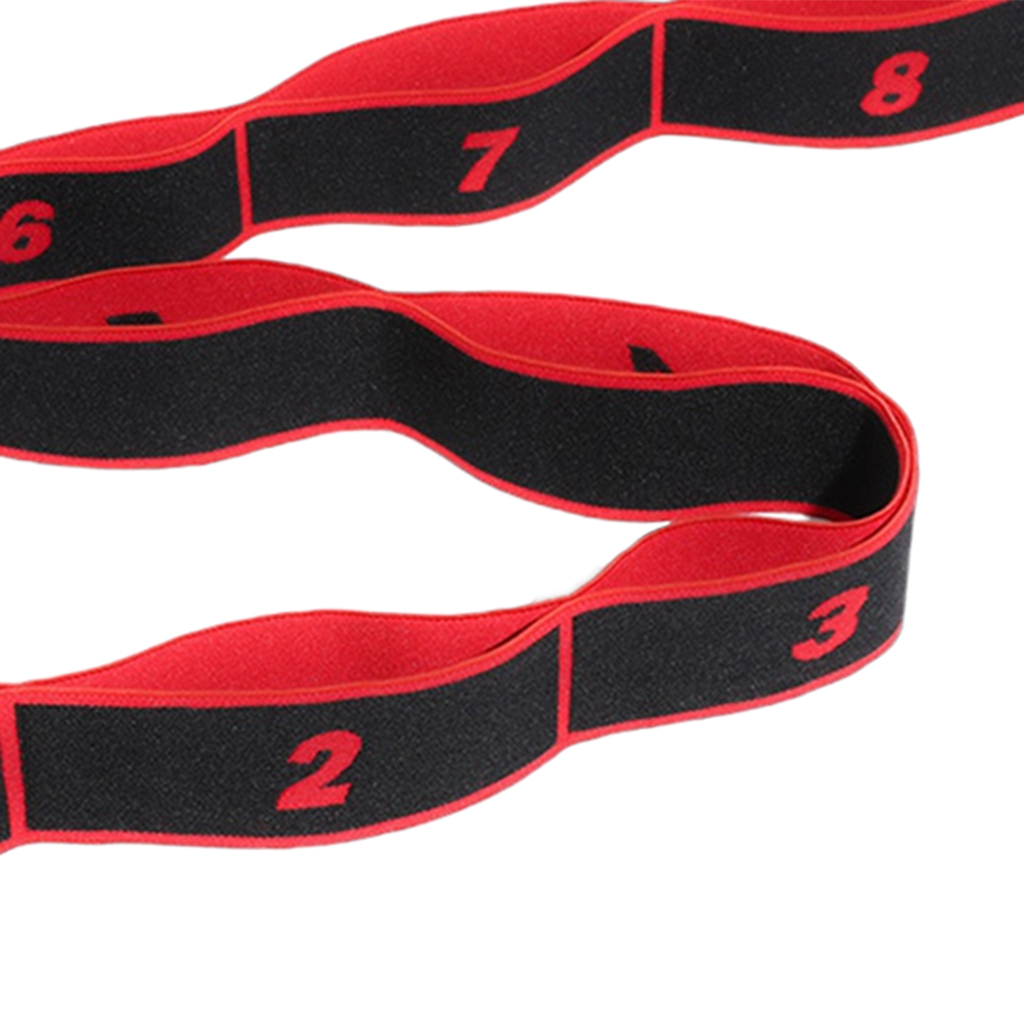 Yoga Pull Strap Fitness Stretching Band Resistance Loop Pink_8 Loops