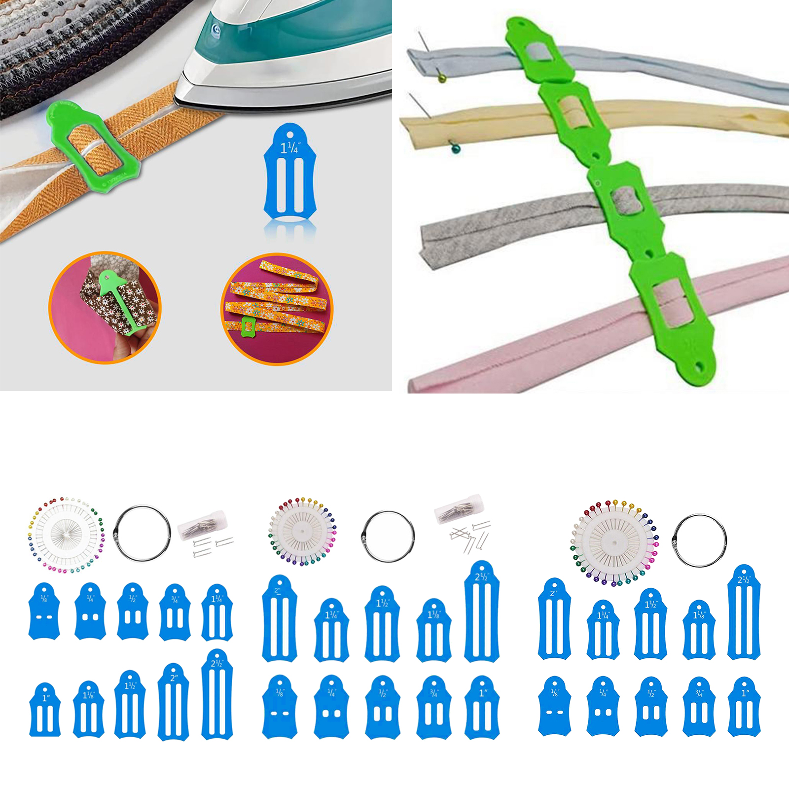 High Quality Durable Bias Tape Makers Kit for Sewing Quilting and Jelly Roll Sasher Tool