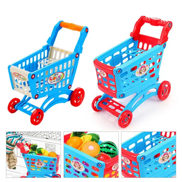 Chariot de courses à roues flexibles pour enfants, poignées amovibles,  jouets d'épicerie colorés, jeu de simulation - AliExpress