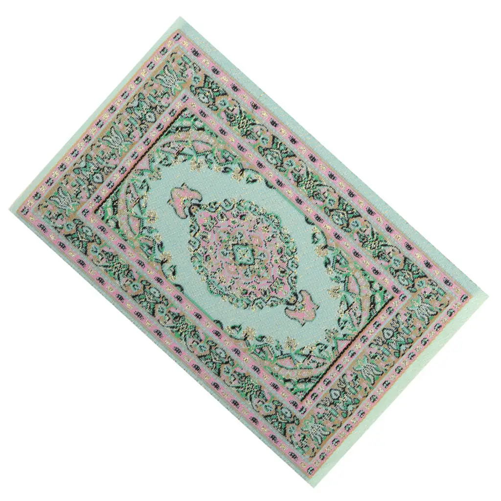 1/12 Green Miniature Turkish Floor Covering Rug Dolls House Furniture Accs