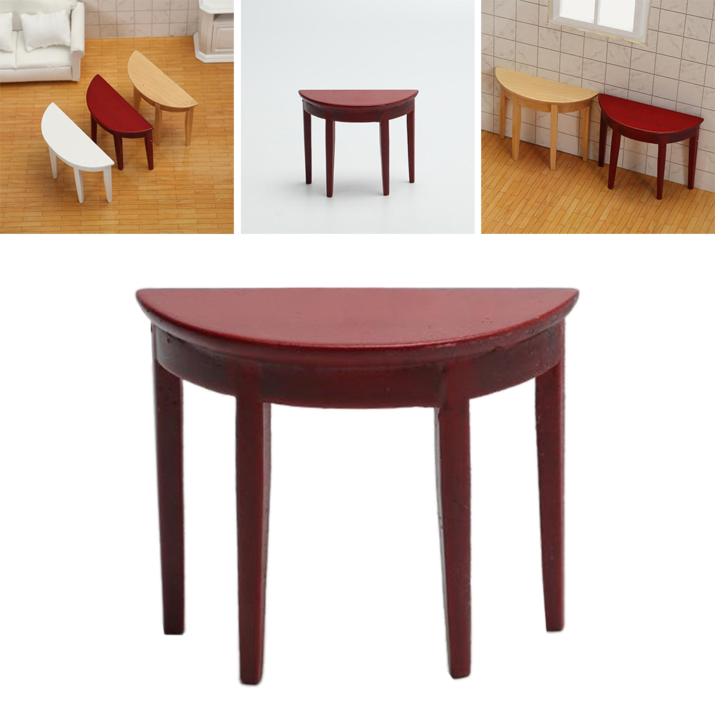 1:12 Dollhouse Miniature Semicircle Dressing Table Small Model Mini Furniture Model Dollhouse Accessory