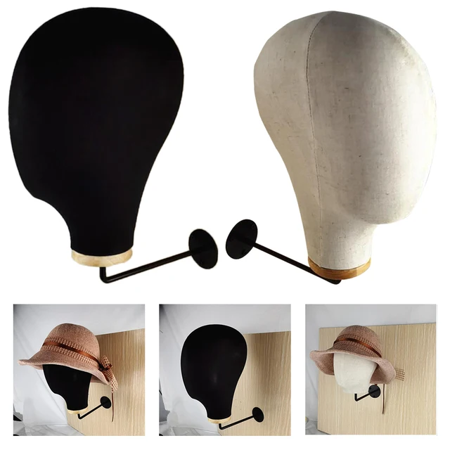 Wig / Hat Display Wall Mount Mannequin Dummy Head Wig Cap Hair Holder -2/PK