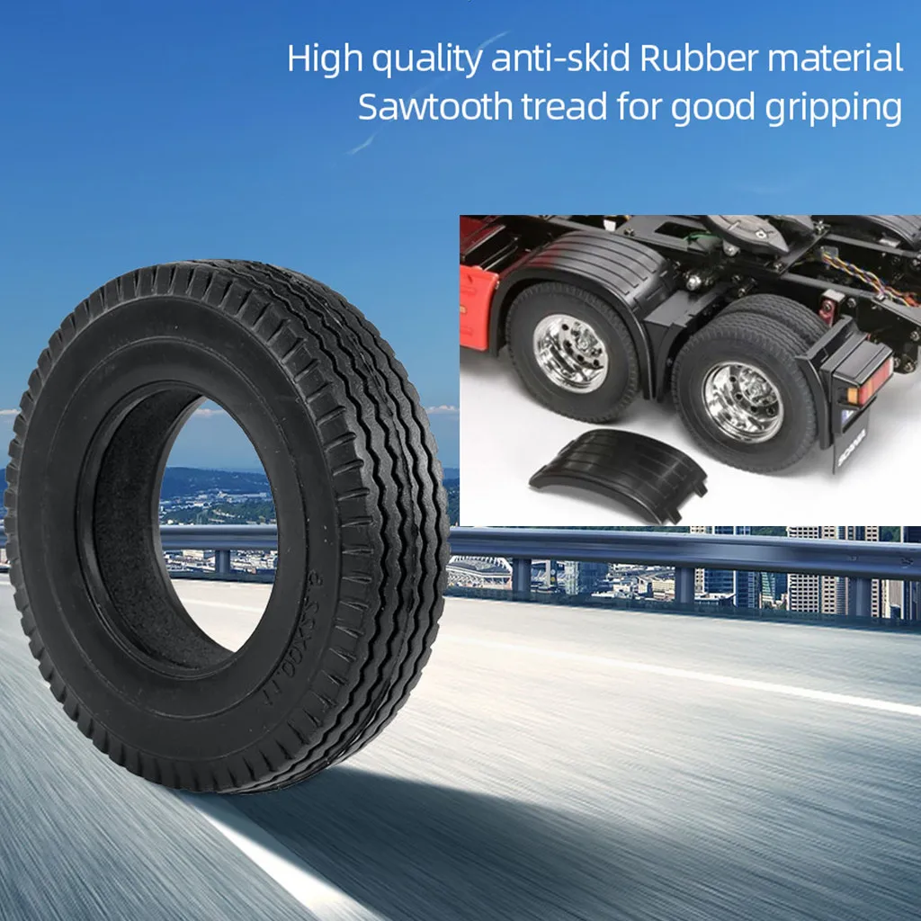 2 Pieces Rubber Tires Tyres Wheel For 1/14  RC Model Car Upgrade Parts