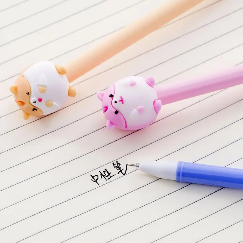 4pcs 0.5mm Kawaii Elephant Gel Pen Signature Neutral Pens Student Writing Tools 