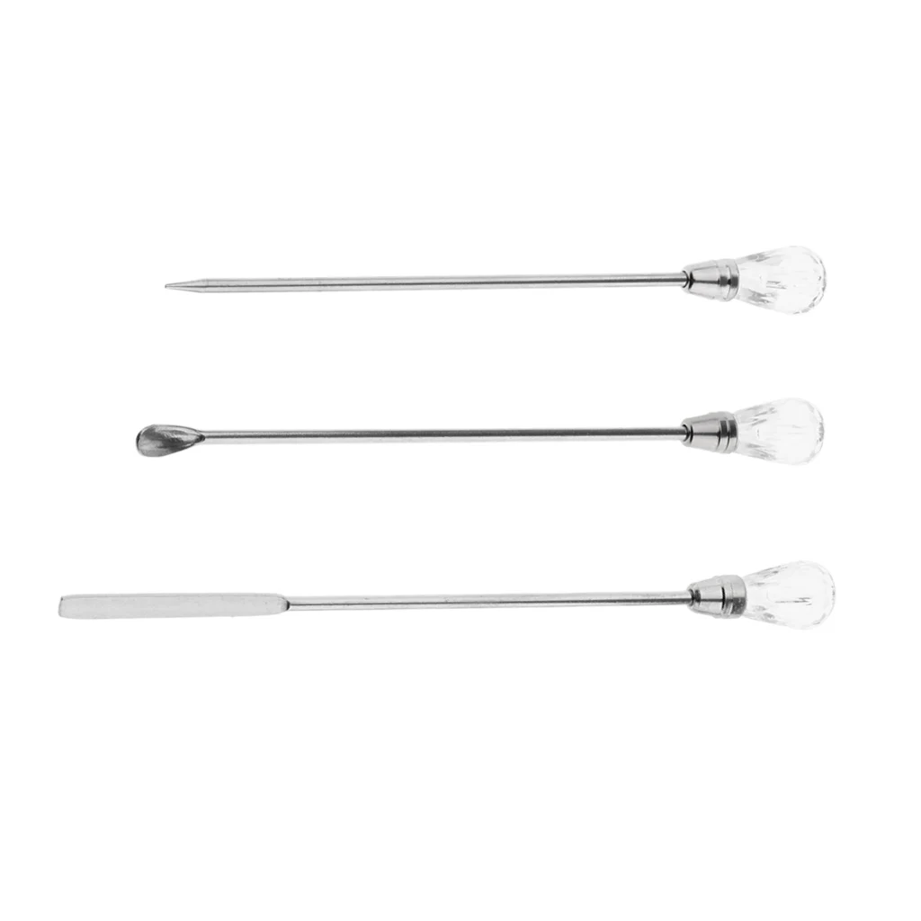3Piece Nail Stirring Mixing Stick Rod Spoon,Microblading Eyebrow Pigment Rod