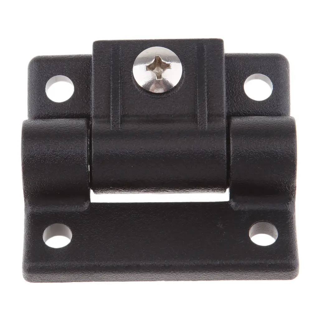 Black Reinforced Plastic Hole Door Cabinet Butt Hinge 2 Leaves 64mm x 57mm