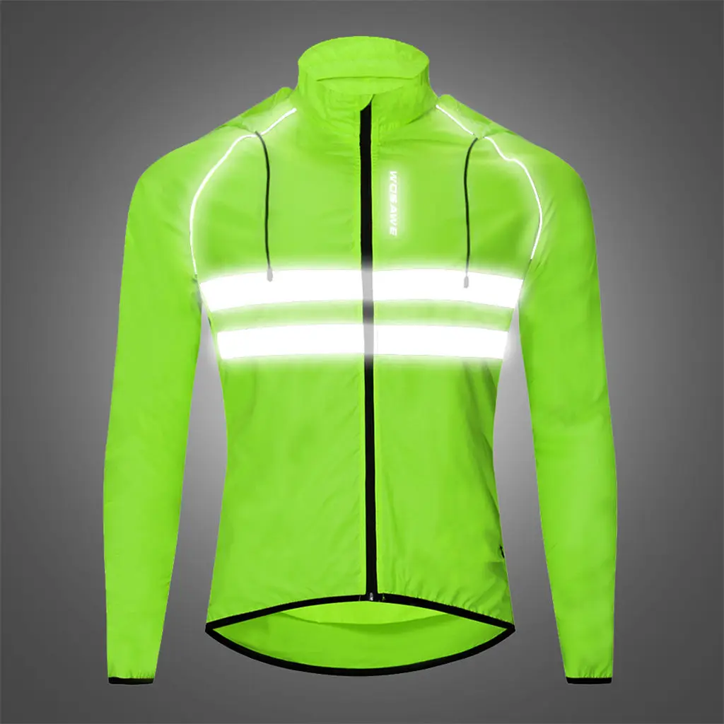 Waterproof Cycling Jersey Bike Biking Shirt with Front Zipper &  Pockets -Windproof, Breathable and Reflective -Select Sizes