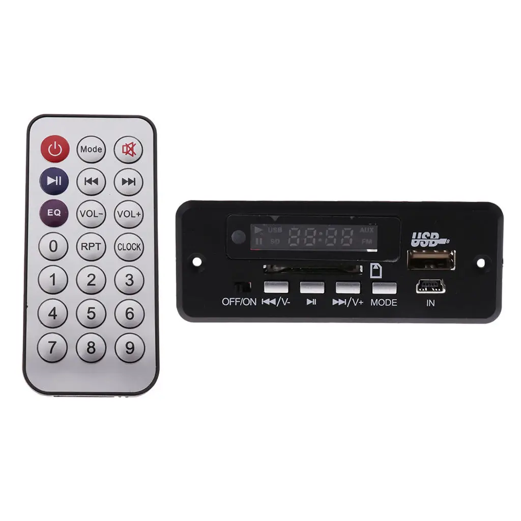 12V Car FM MP3 WMA Decoder Board Digital LED Audio Decoder Remote Control