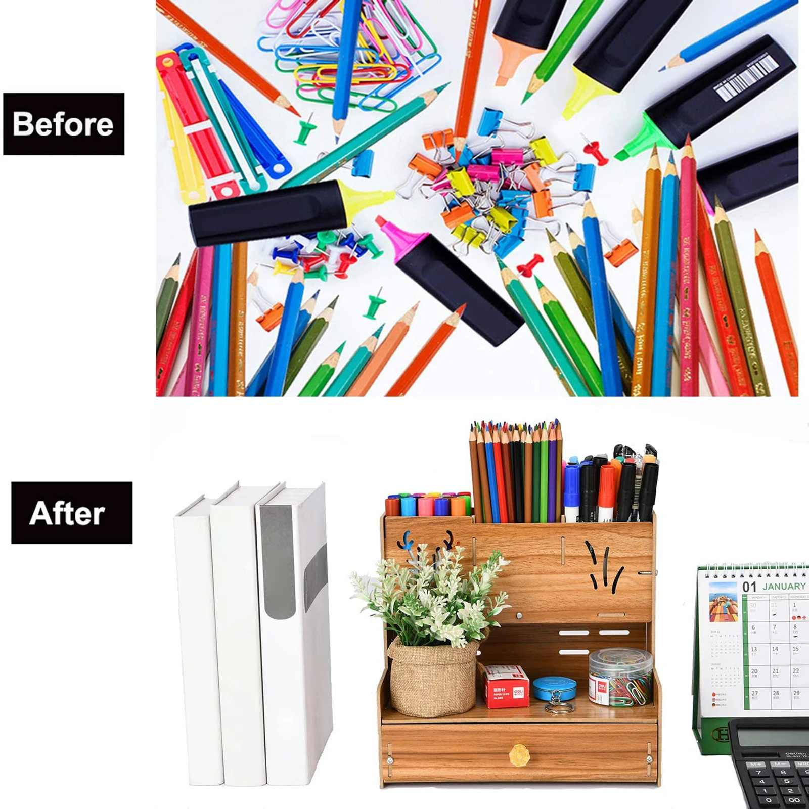 Nordic Style Desk Pen Organizer Pen Holder for Home Pens Scissors Paper Clips Art Supplies
