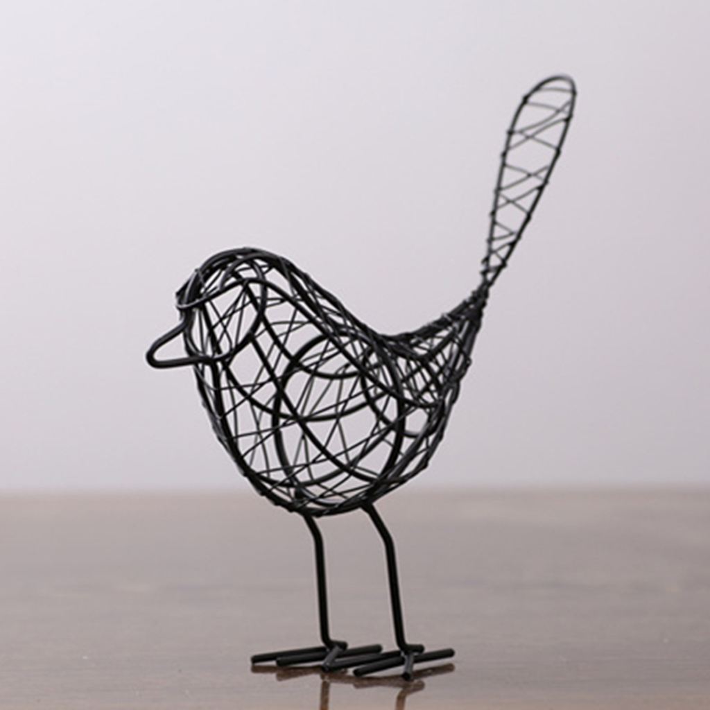 Modern Iron Bird Ornament Metal Craft Table Home Office Decor