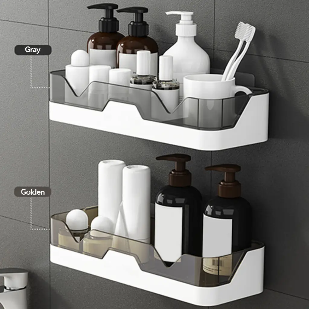 2 PCS Heavy Duty Plastic Drainage Shampoo Shelves Bathtub Bathroom Body Wash Organizer Kitchen Spice Rack