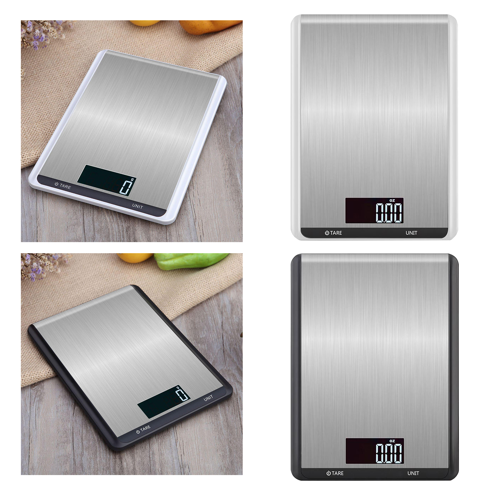 22lb/10kg 1g/0.1oz Stainless Steel Multifunctional Kitchen Scale Weight Grams and oz for Cooking Meal Prep Measuring in Ounces