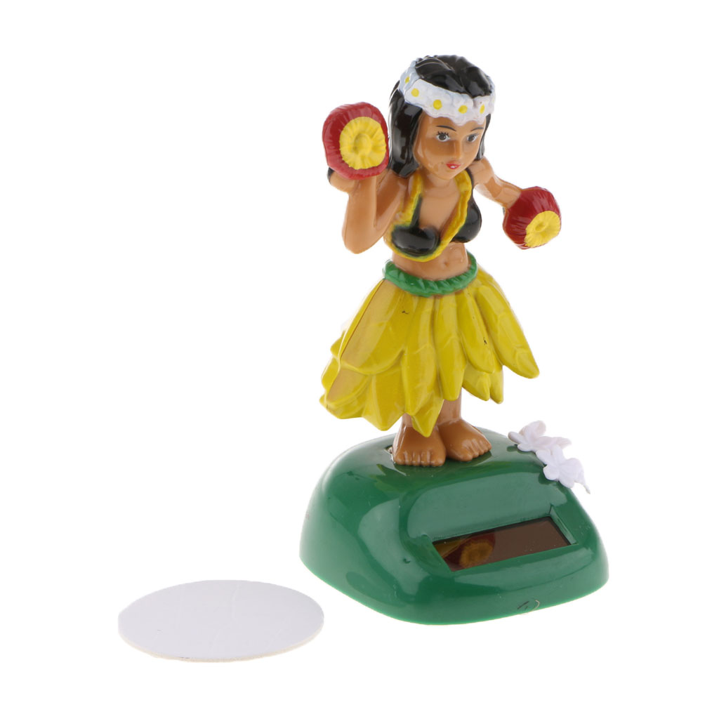 Solar Powered Dancing Llulu Party Hawaii Girl Swinging Bobble Toy Car Home Decor Ornament 3 Color Pick