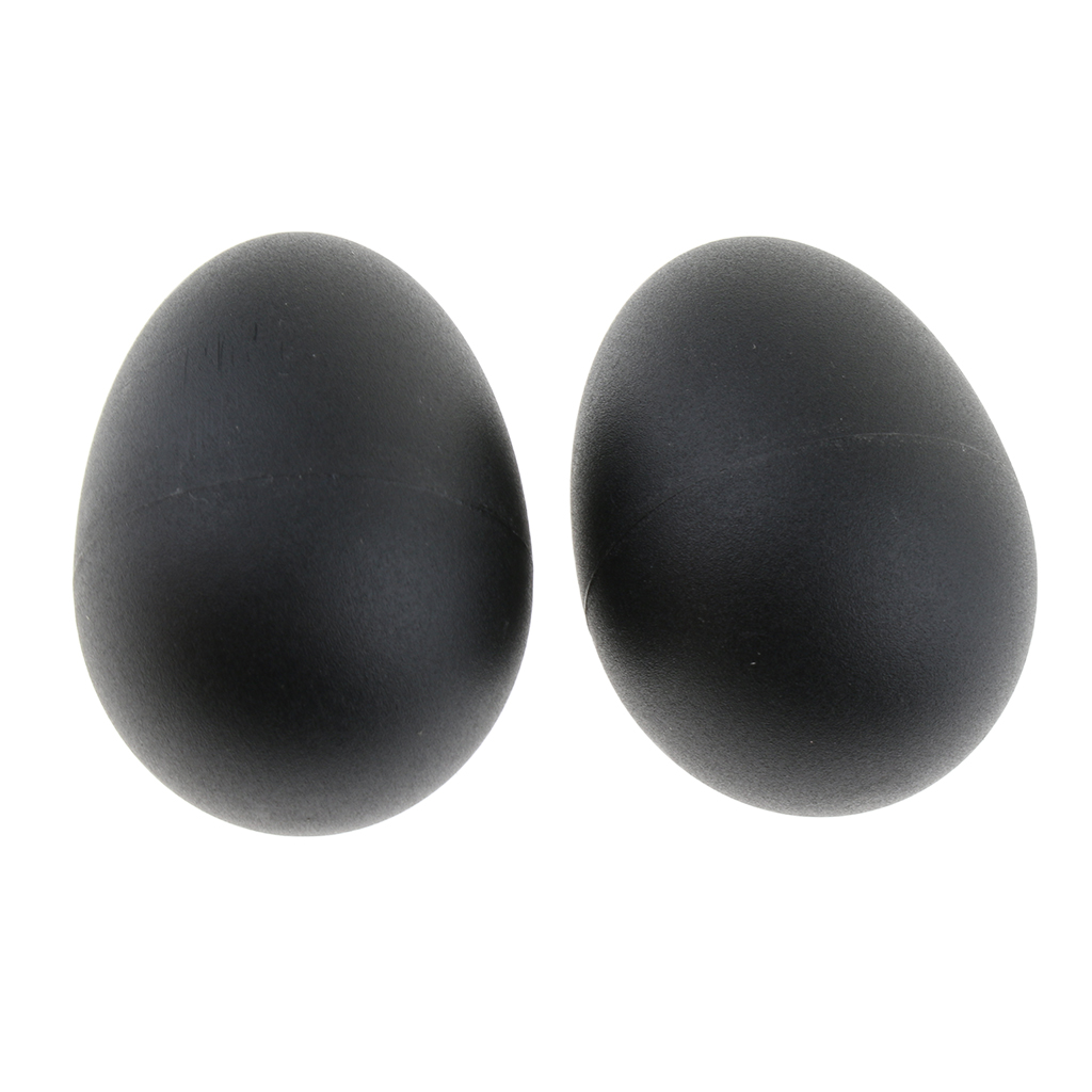 Pack of 2 Plastic Egg Shaker Black Kids Baby Toddler Preschool Musical Rattle Toy