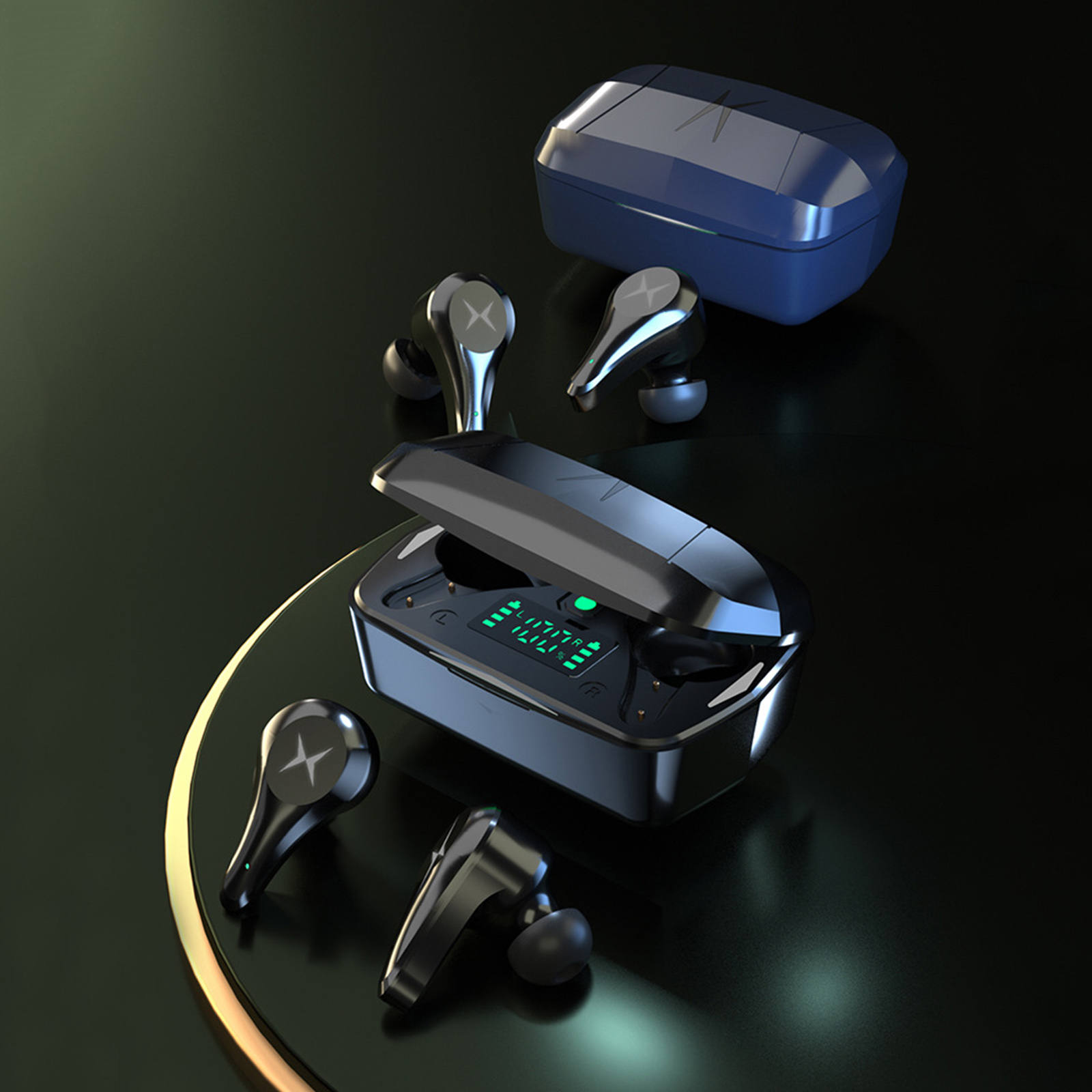 Hg-6 Gaming Headset Bluetooth 5.1 Wireless Multi-Platform Sweatproof Noise Cancelling 300mAh Earpiece for Gym Running Life Sport