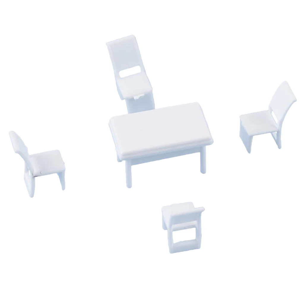 1/75 OO Scale Miniature DIY Home Furniture Desk Table Chair Model Scene Building Accs