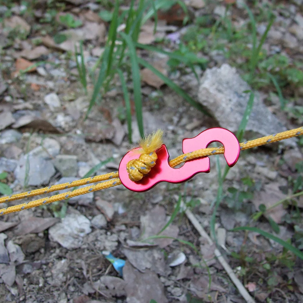 10pcs Aluminum Guyline Cord Adjuster Tent Tensioners Rope Outdoor Tools Red