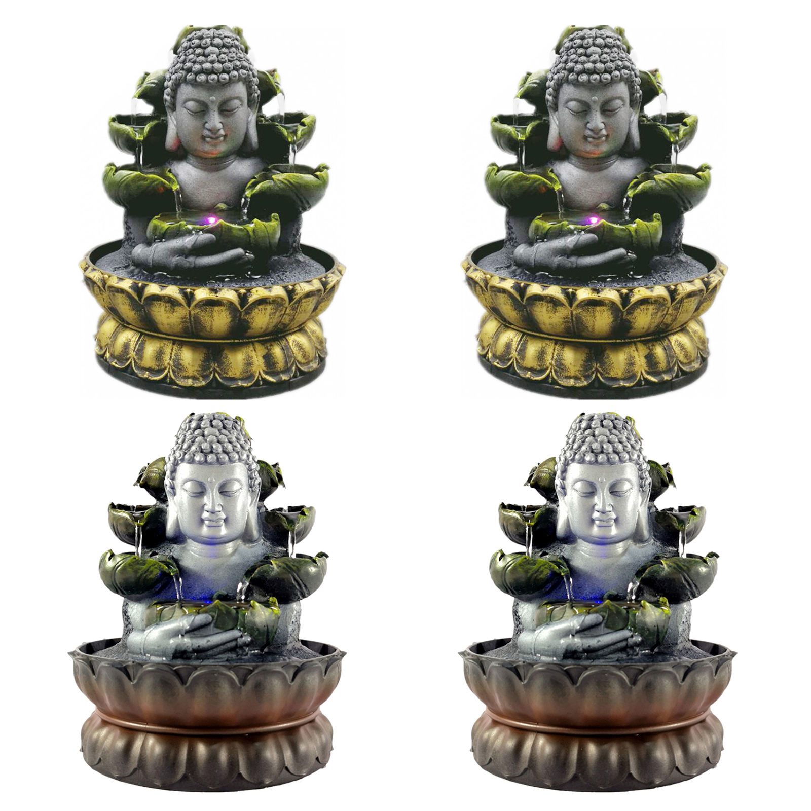 Sitting Buddha Tabletop Fountain Fengshui Water Waterfall Landscape Indoor Home Office Porch Decor