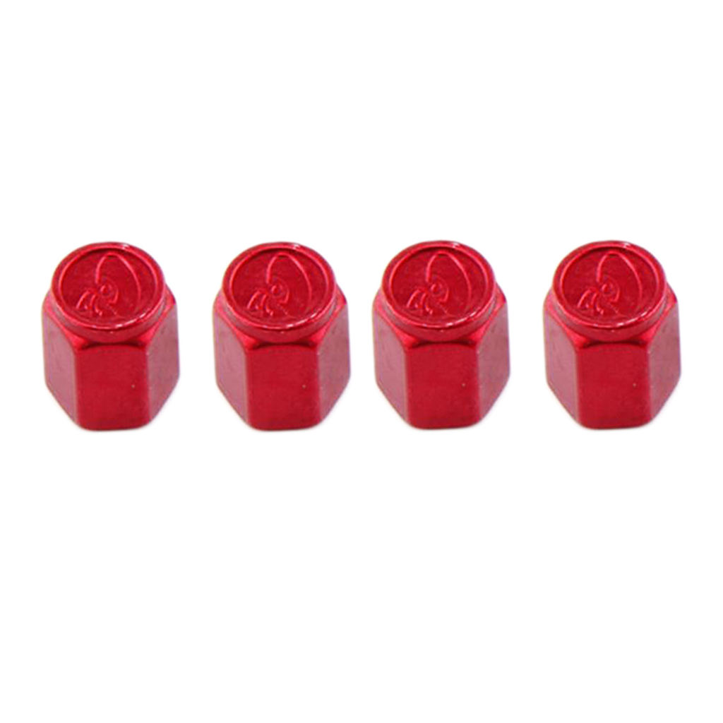 4 Pieces Alloy Tire Stem Valve Caps Dust Cover for Car Motorcross ATV - Red