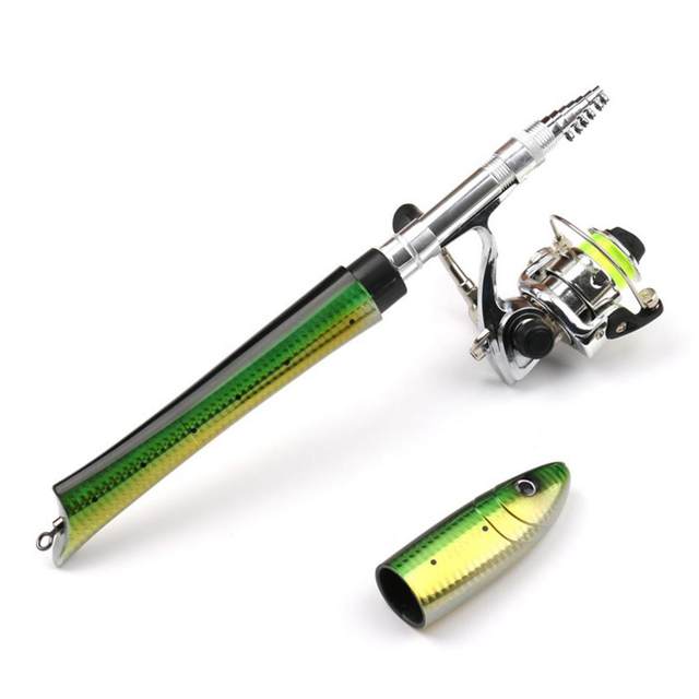 Mini canna da pesca | Canna da pesca compatta portatile | Mini canna da  pesca telescopica con design integrato, canne da pesca pieghevoli e  portatili