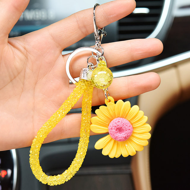 NWT Juicy Couture Yellow Flower DAISY LADYBUG Charm Key Fob