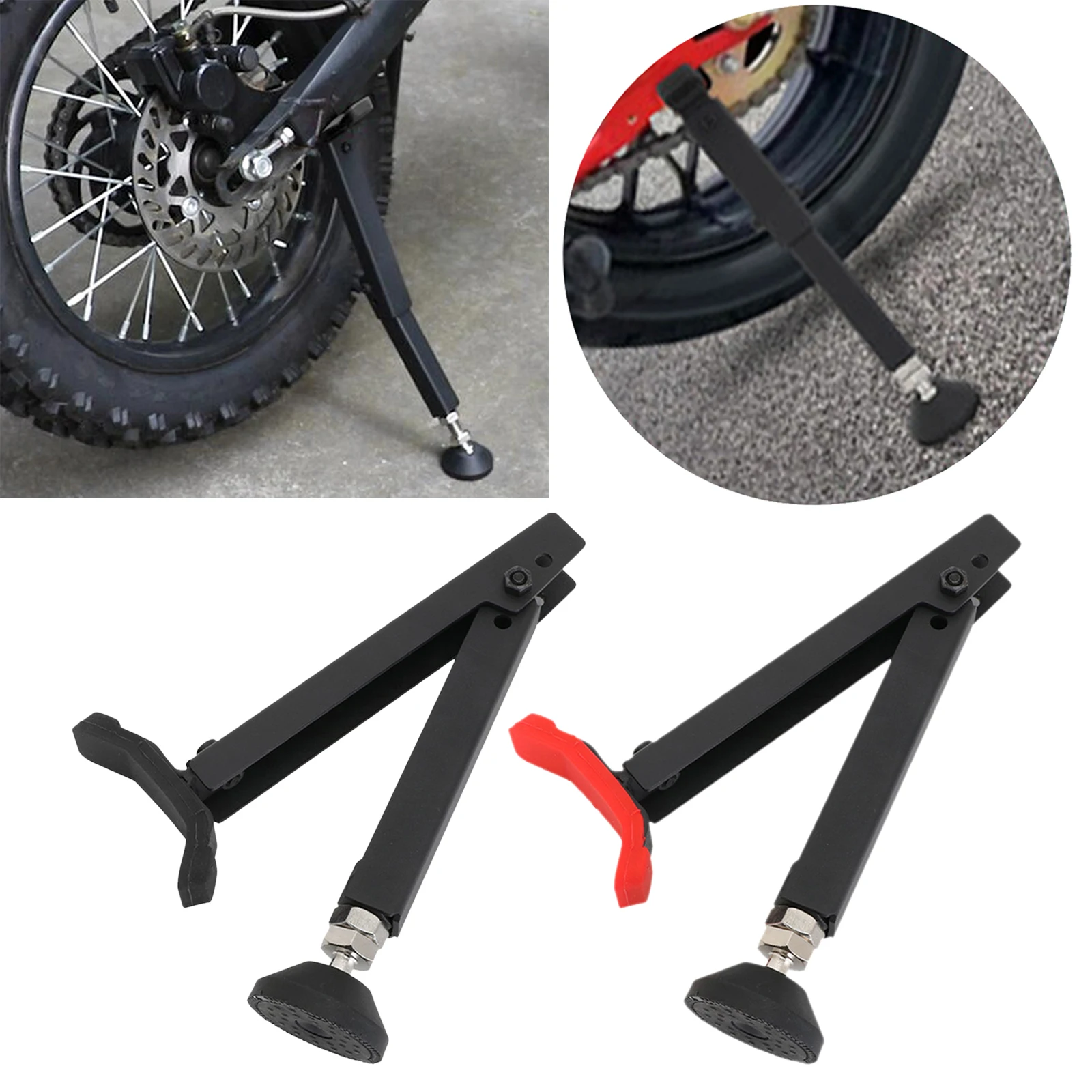 Wheel Support Side Stands Rear Frame Swingarm Lift for Scooter Dirt Bike Repairing Tool Foot Support Angle Adjustable Foldable