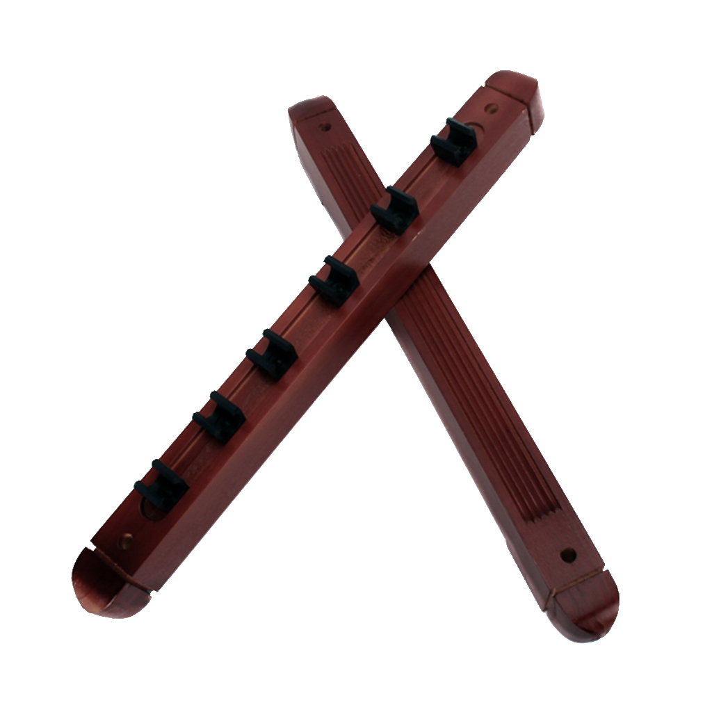 Roman 6 Cues Stick Holder Wall Mount Snooker Pool Billiard Rack Organizer