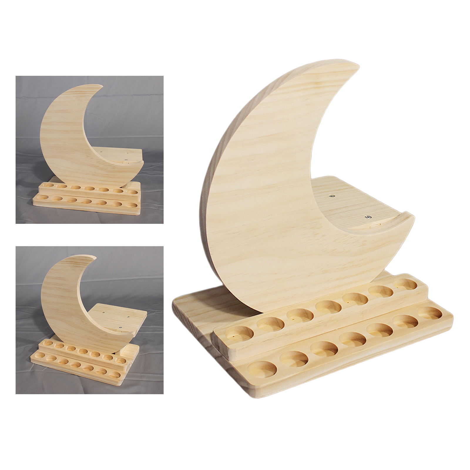 14 Slots Wood Essential Oil Display Stand Cosmetic Organizer Rack 5/10/15ml