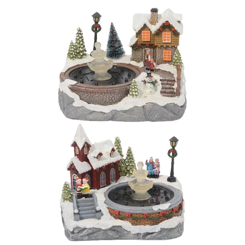 Sconosciuto The Fairy Village Multi Ornamenti Natalizi in Resina Holly Roof House 
