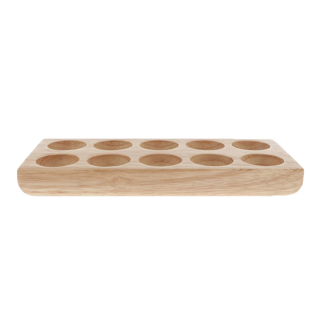 10Slot Essential Oil Organizer Rack Wooden Storage Case Display Stand Holder 4cm