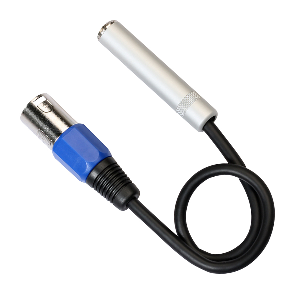 Stereo Audio 6.35mm Female Jack to 3-pin Male XLR Plug Cord 1ft 0.3 m